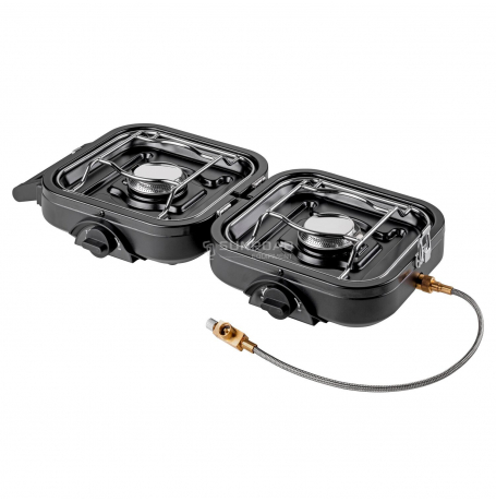 Cocina de gas plegable de 2 fuegos